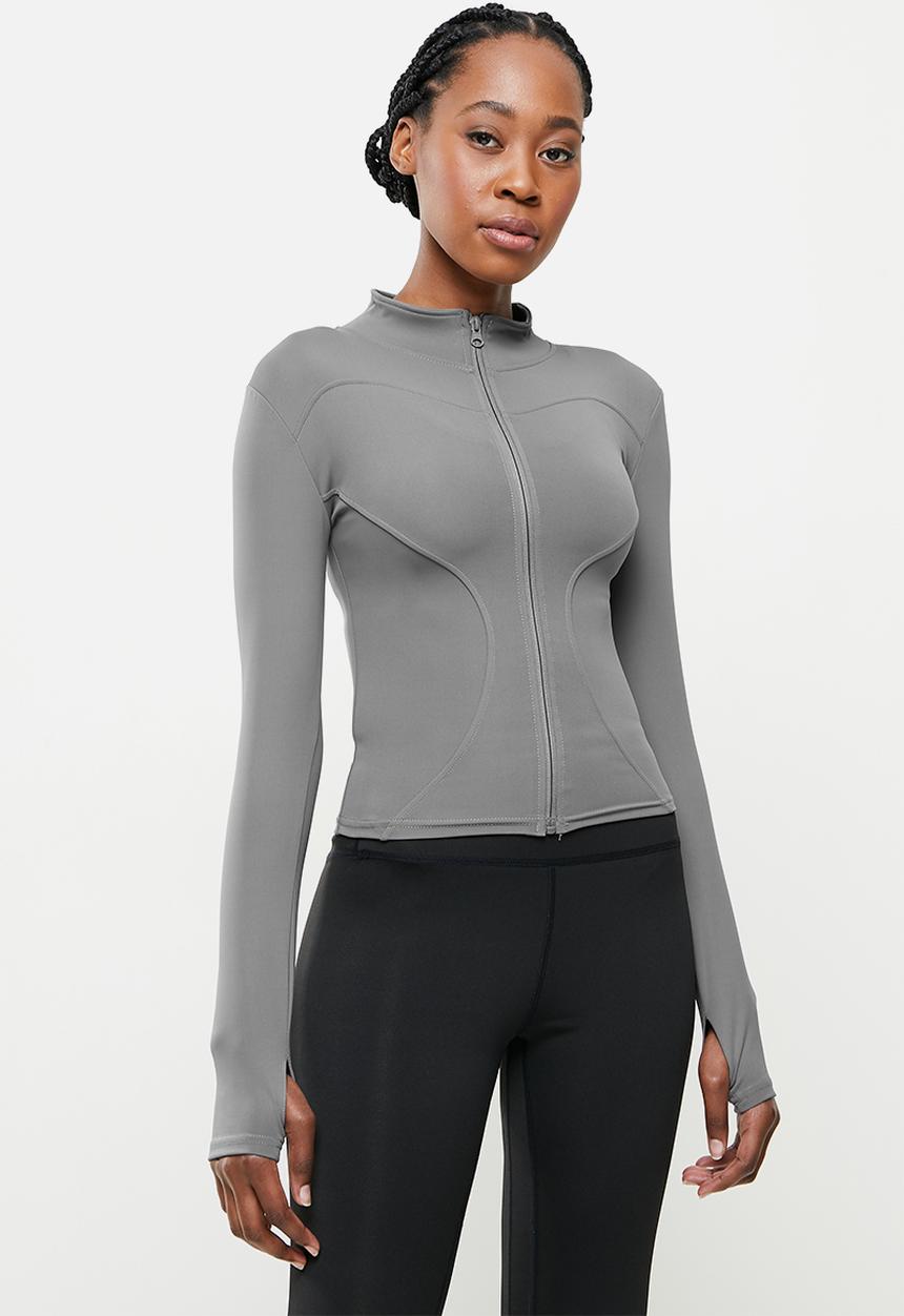 dailyfriday - Zip up yoga top - grey