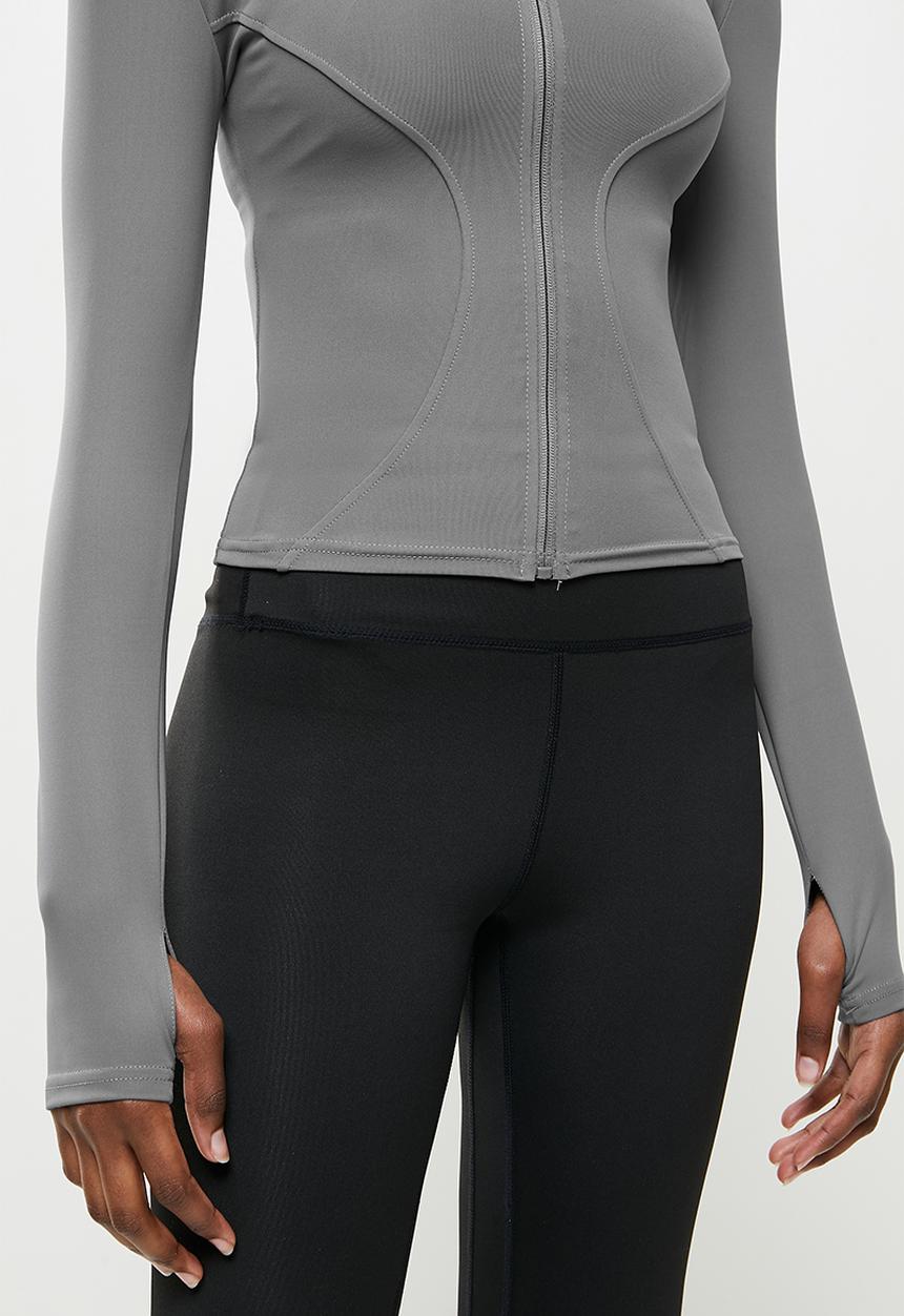 dailyfriday - Zip up yoga top - grey