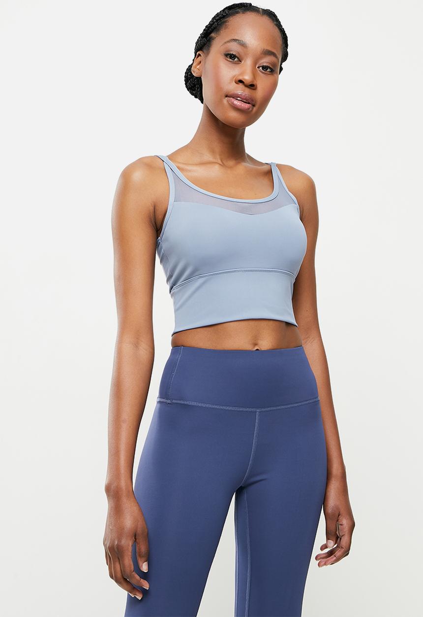 dailyfriday - Mesh insert crop top - light blue