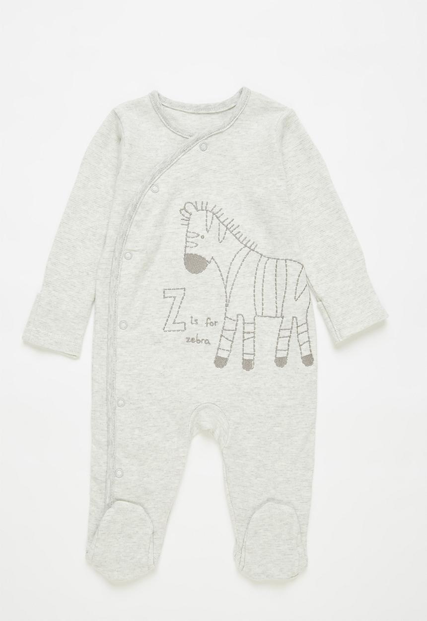 Pop Candy - Zebra babygrow - grey