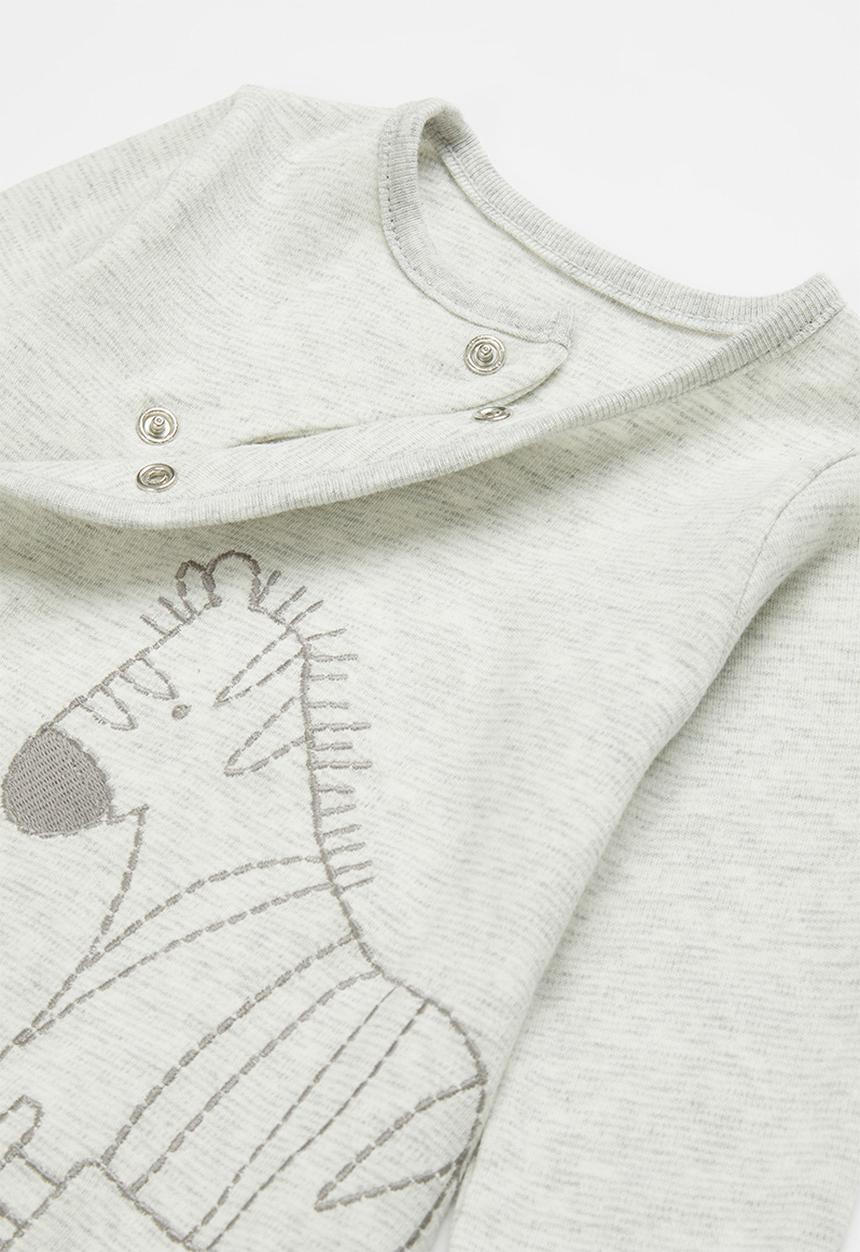 Pop Candy - Zebra babygrow - grey