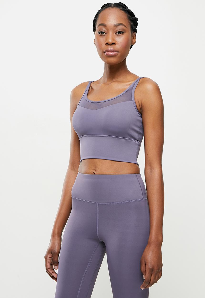 dailyfriday - Mesh insert crop top - purple