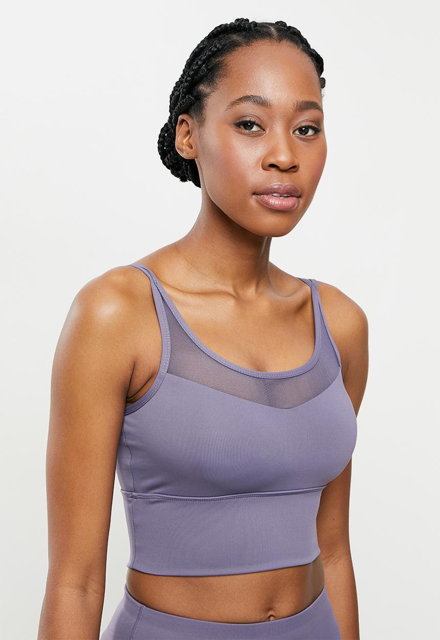 dailyfriday - Mesh insert crop top - purple