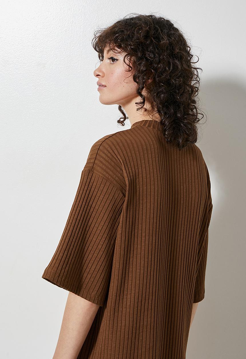 Superbalist - Rib tee - chocolate