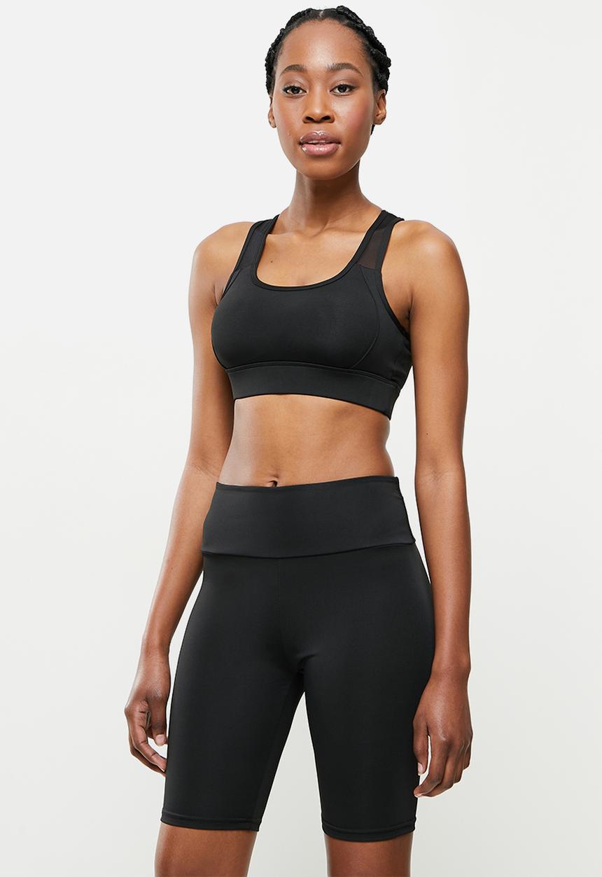 dailyfriday - Cross back yoga top - black