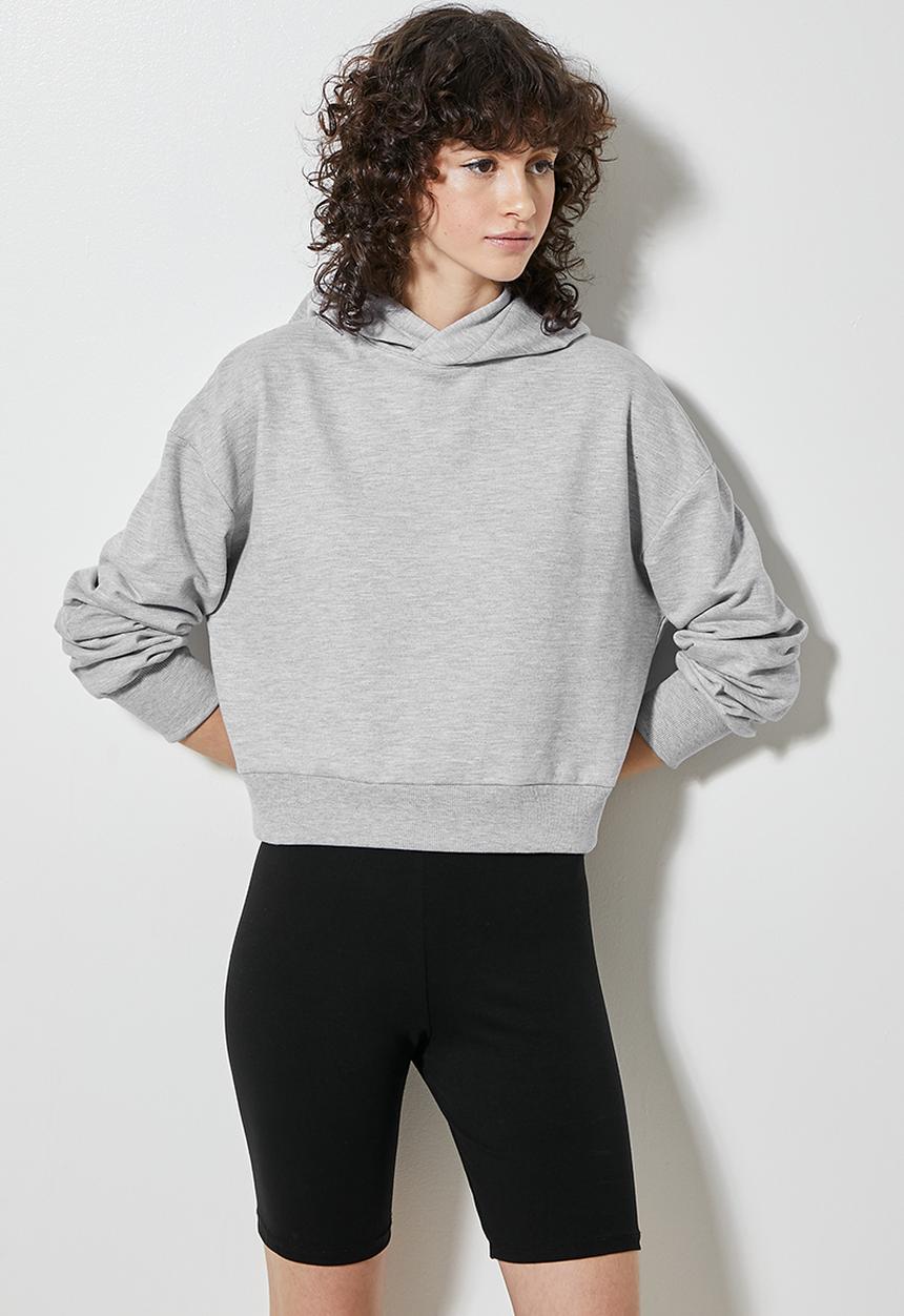 Superbalist - Crop hoodie - light grey melange