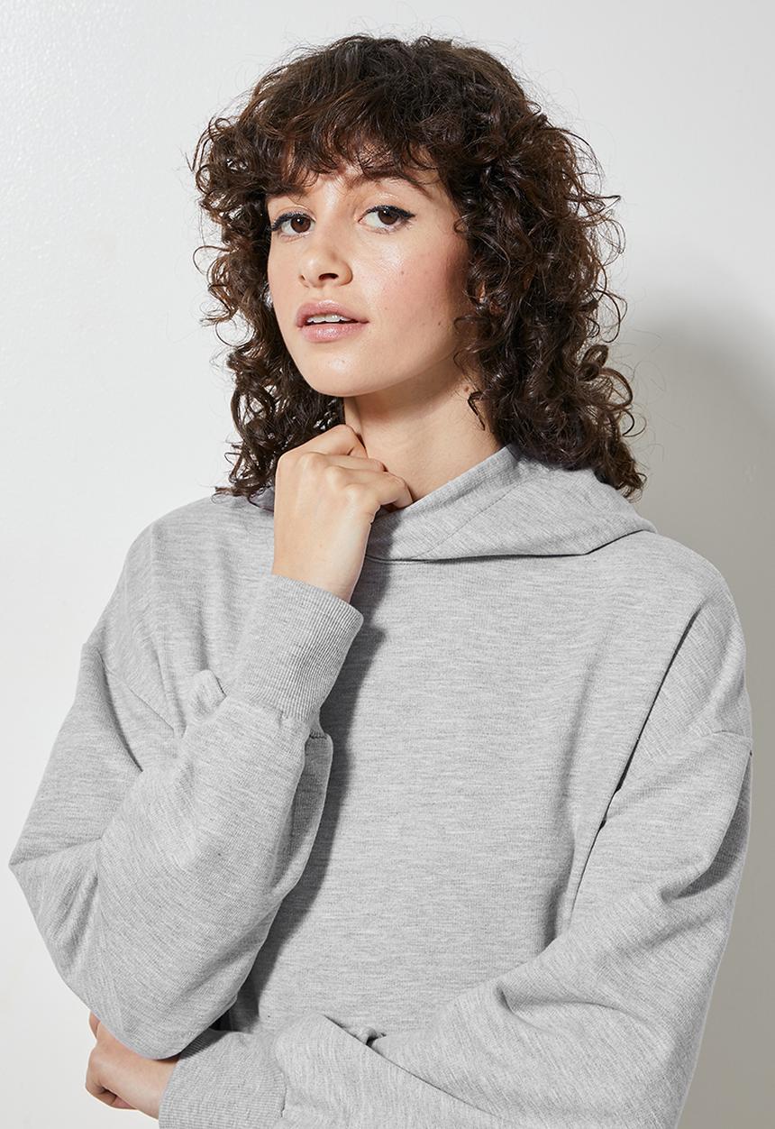 Superbalist - Crop hoodie - light grey melange