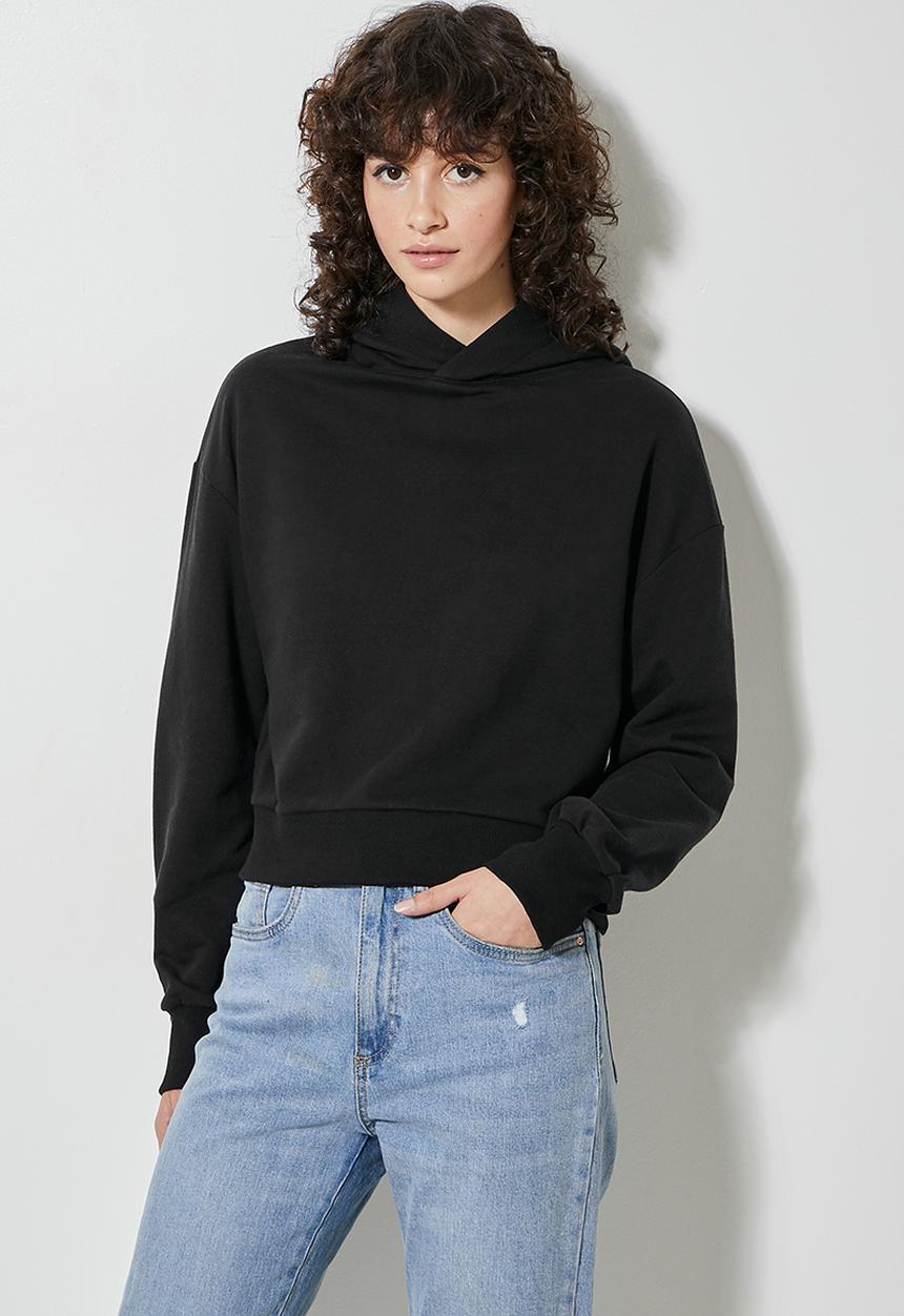 Superbalist - Crop hoodie - black