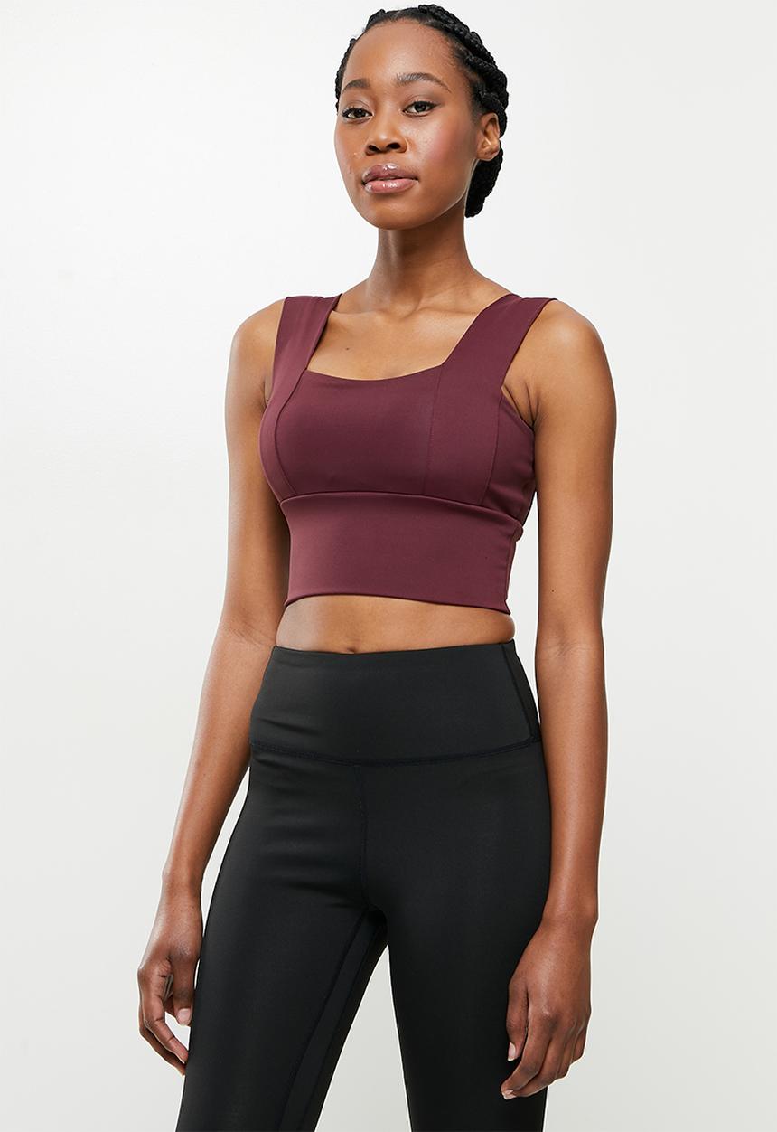 dailyfriday - Yoga crop top - burgundy