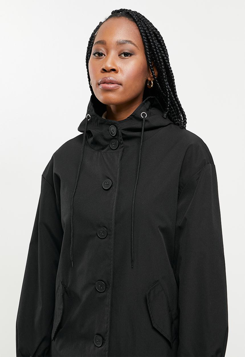 dailyfriday - Midi hooded parka - black