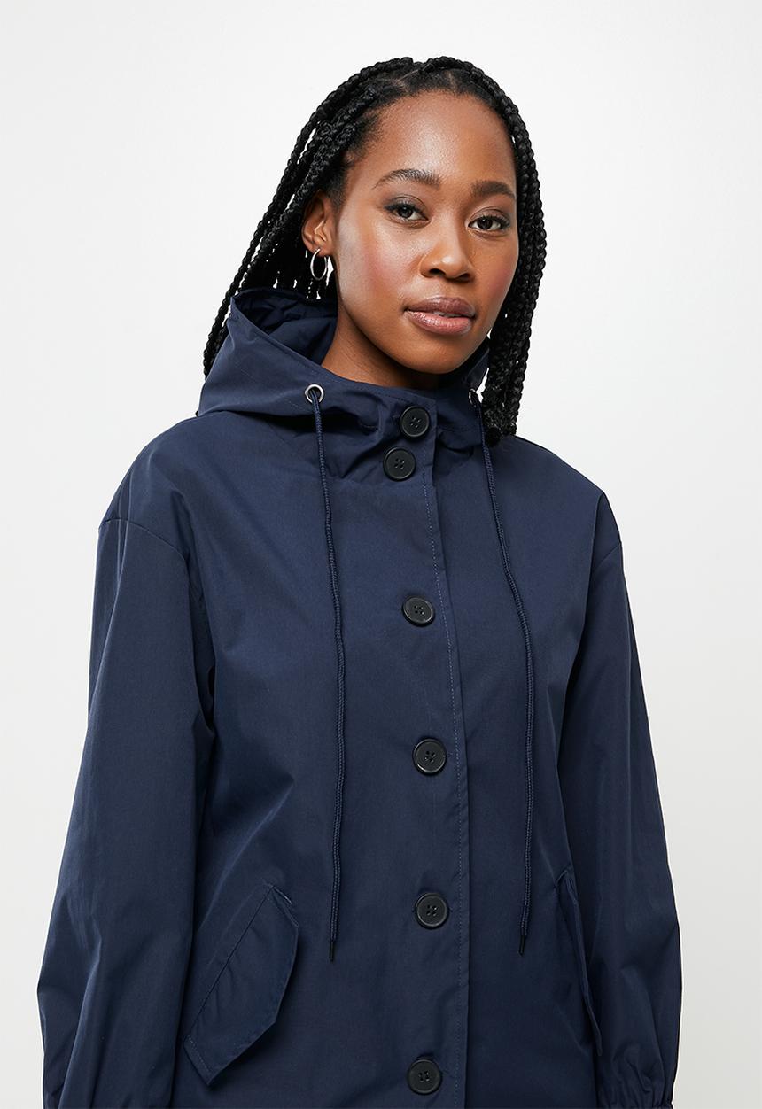 dailyfriday - Midi hooded parka - navy