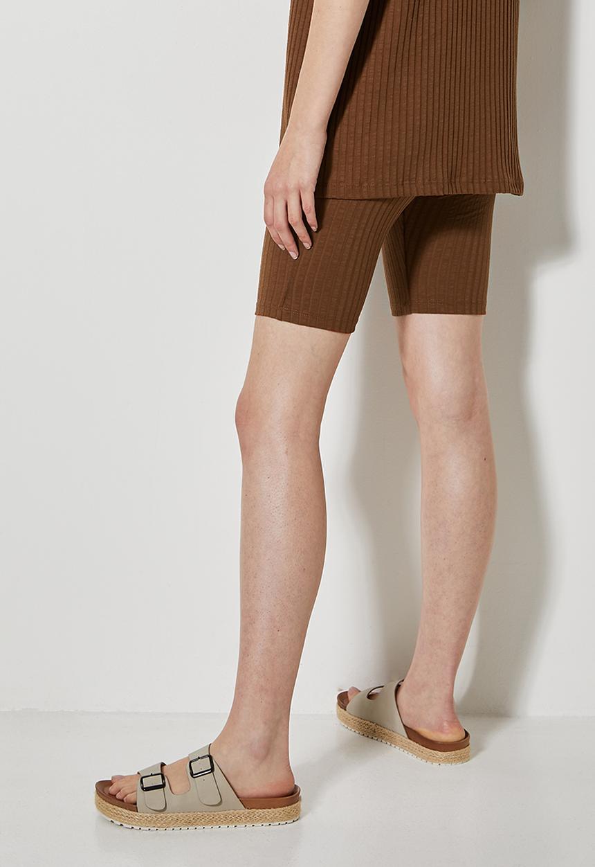 Superbalist - Rib cycle shorts - chocolate