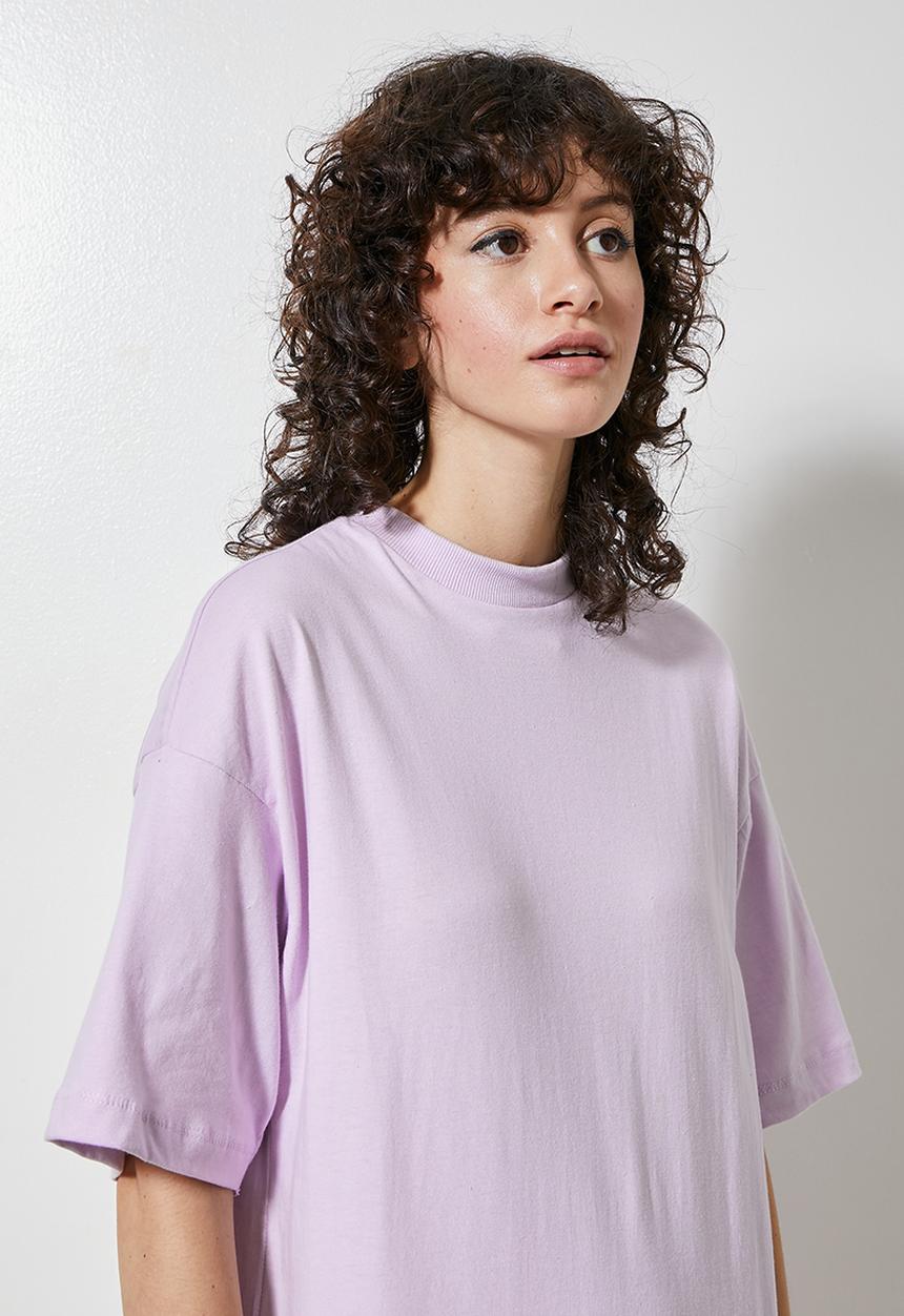 Superbalist - Dropped shoulder T-shirt dress - lavender fog