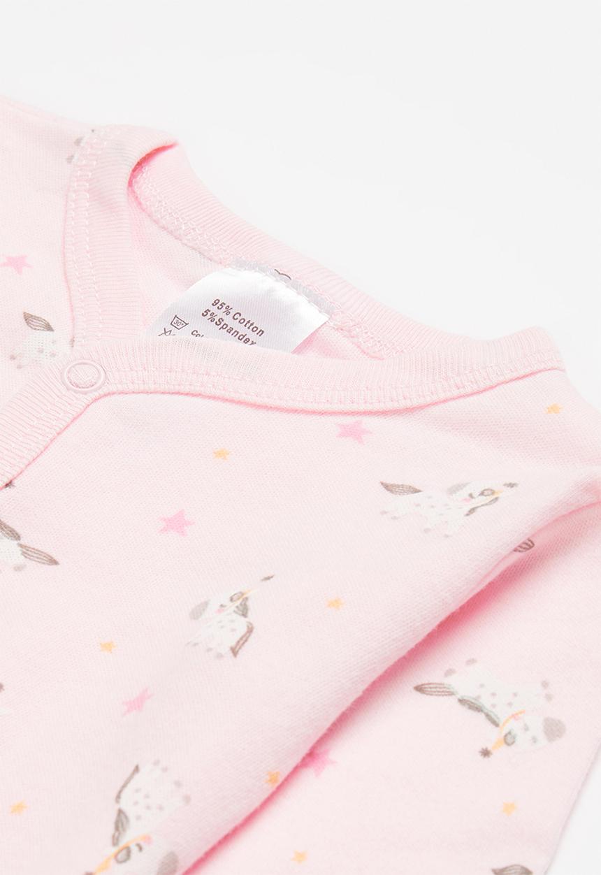 Pop Candy - 3 pack unicorn babygrows - pink & white 