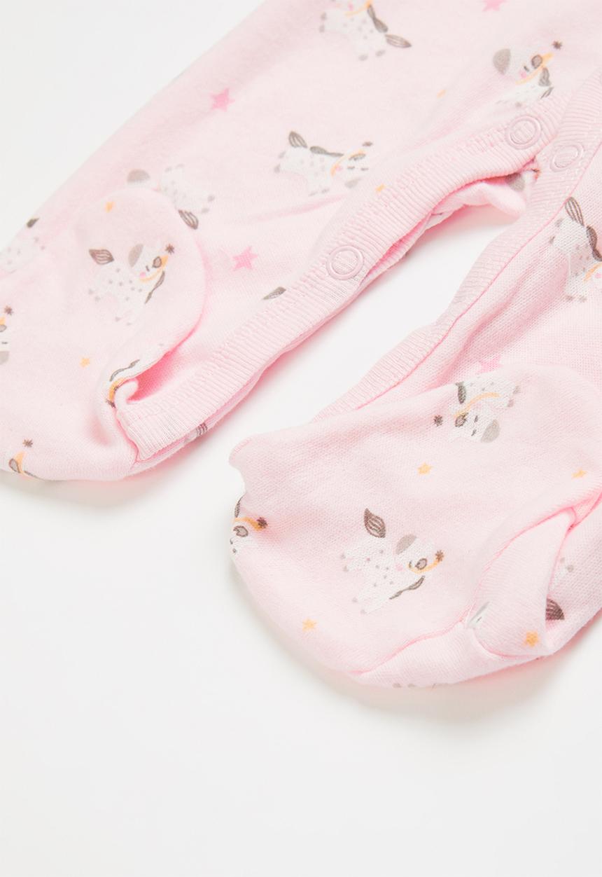 Pop Candy - 3 pack unicorn babygrows - pink & white 