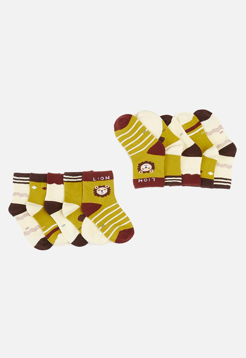 Pop Candy - 5 Pack socks - mustard & brown