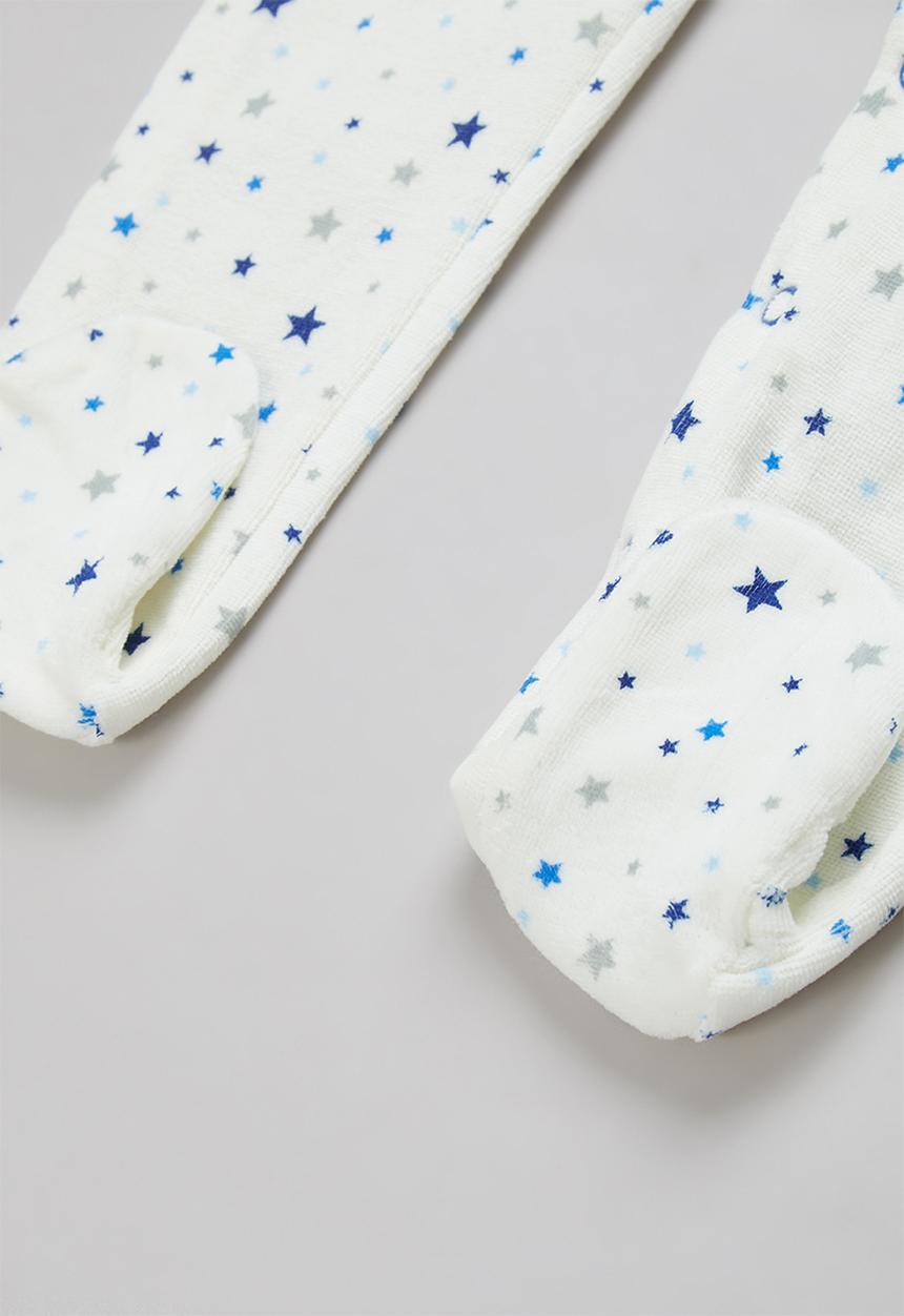 Pop Candy - Velvet sleepsuit - white & blue