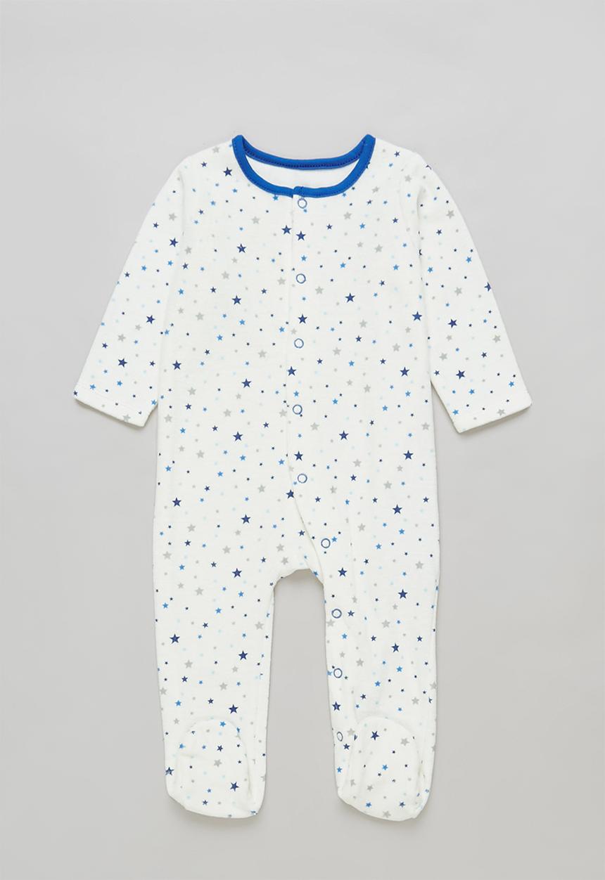 Pop Candy - Velvet sleepsuit - white & blue