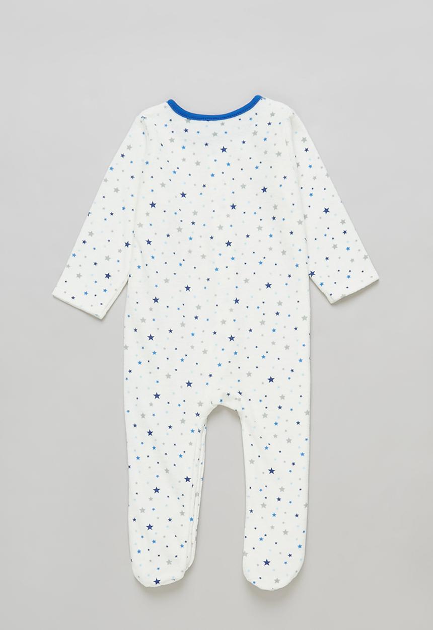 Pop Candy - Velvet sleepsuit - white & blue