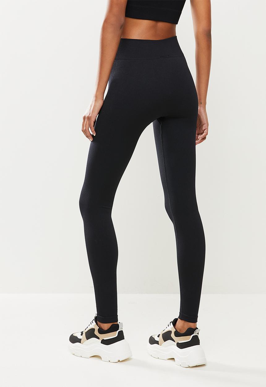 Missguided - Seamless rib legging - black