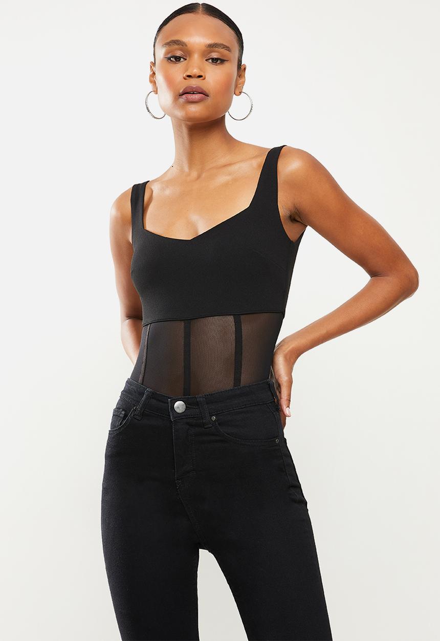 SISSY BOY - Caged bodysuit - black