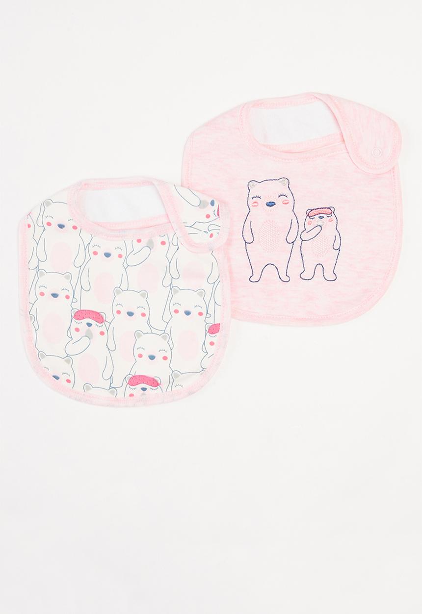 Pop Candy - Girls 2 pack bear bibs - pink