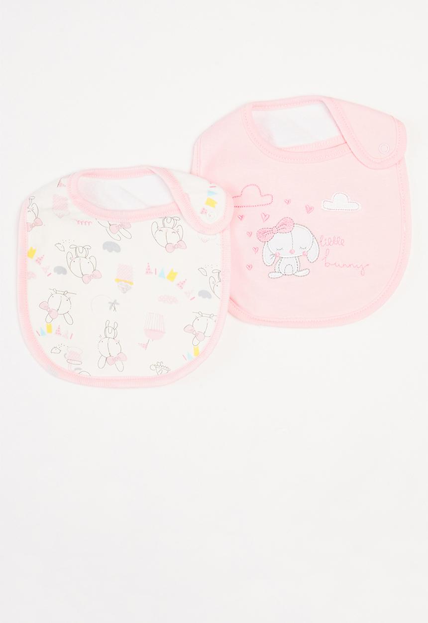 Pop Candy - Girls 2 pack bunny bibs - pink