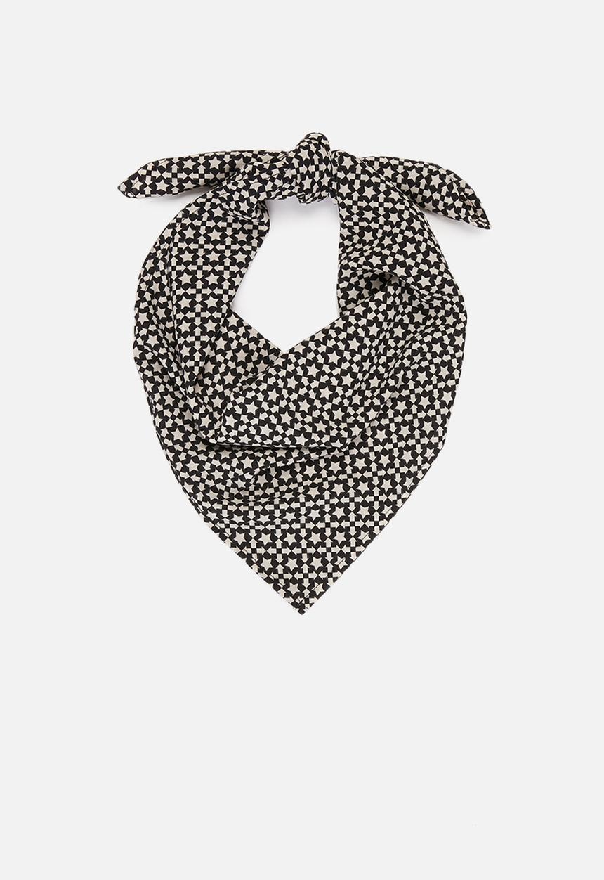 Superbalist - Geo print headscarf - black & cream 