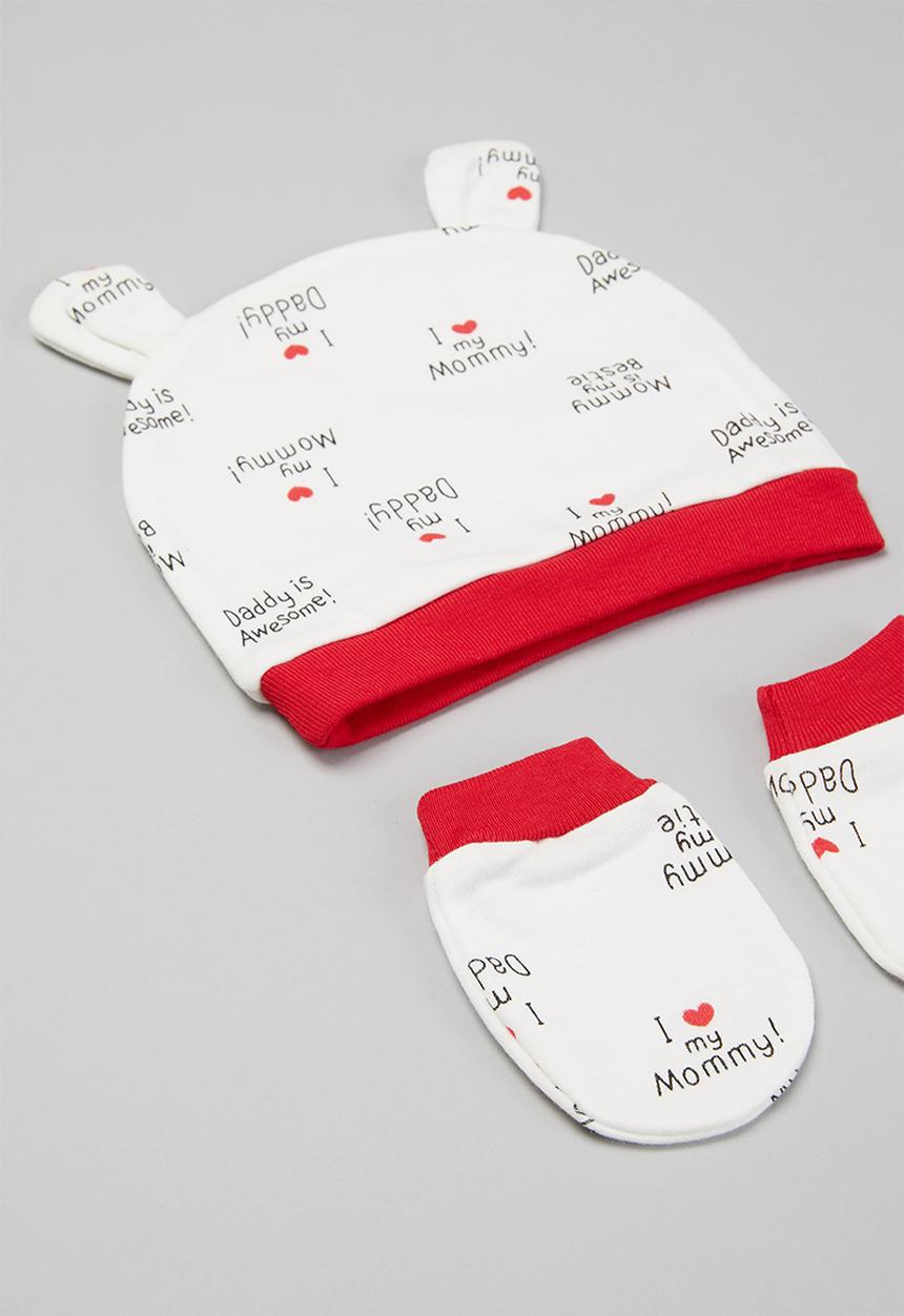 Pop Candy - Newborn 3 piece set - white & red