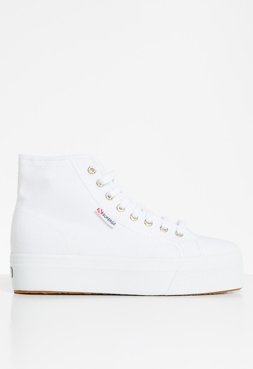SUPERGA - 2705 hit top plat platfrom hi top - a3c white pale gold