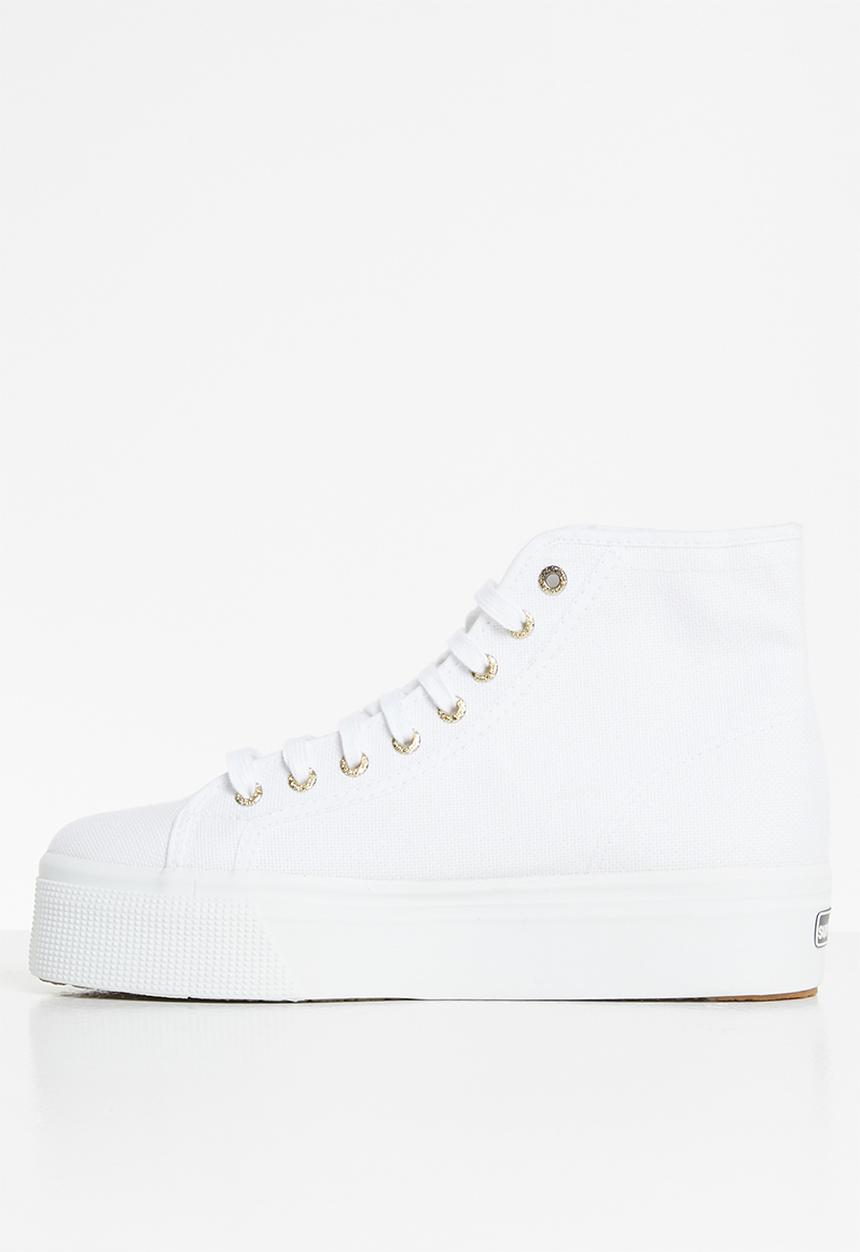 SUPERGA - 2705 hit top plat platfrom hi top - a3c white pale gold
