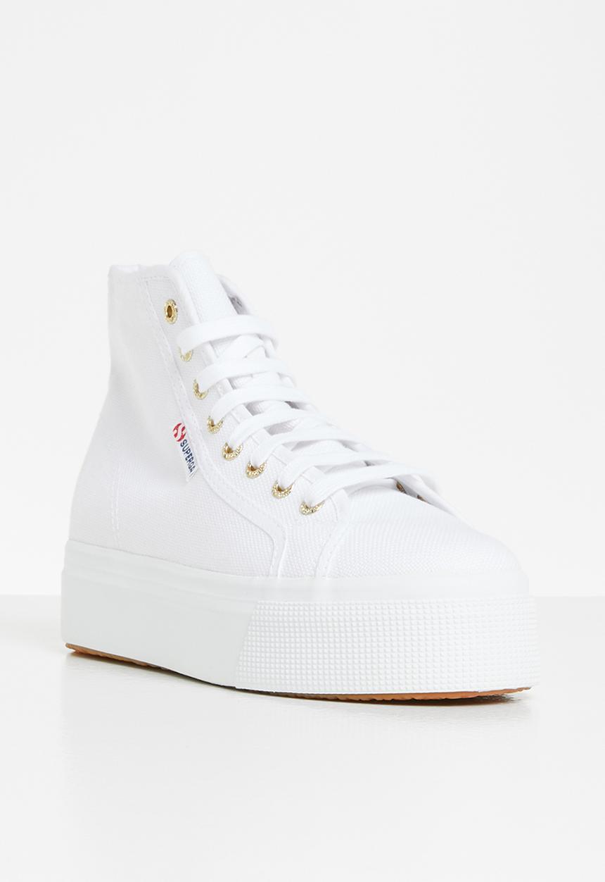SUPERGA - 2705 hit top plat platfrom hi top - a3c white pale gold