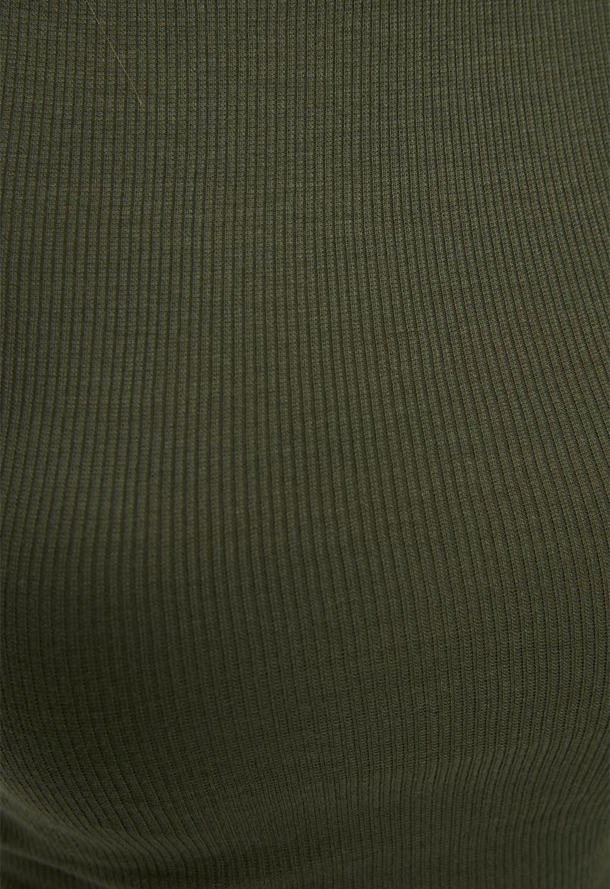 Trendyol - Ribbed super crop knitted singlet  - khaki