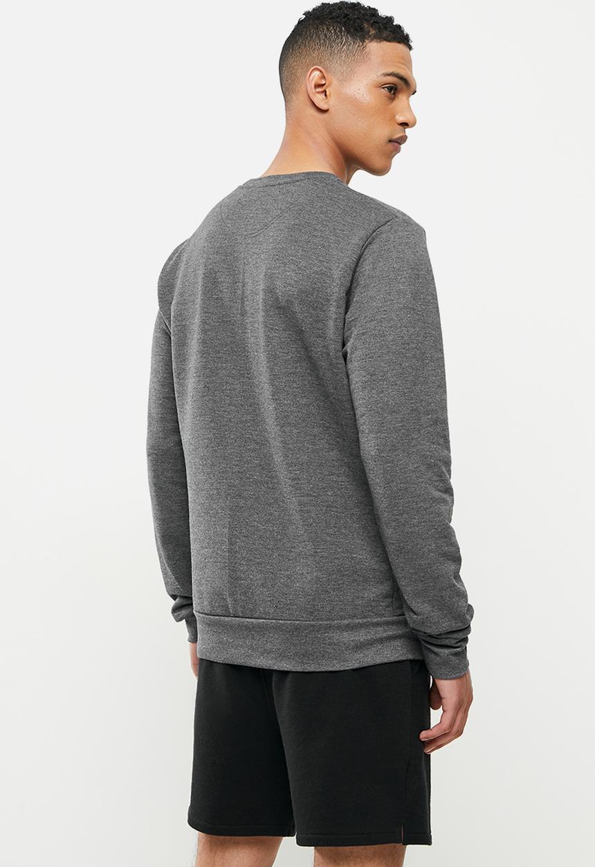 Original Penguin - Long sleeve sticker pete fleece sweat - grey