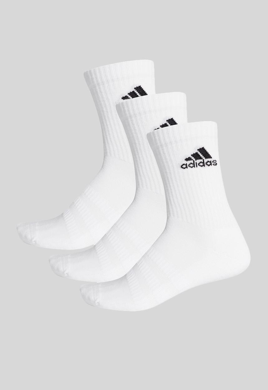 adidas Performance - Cush crew 3 pack socks - white
