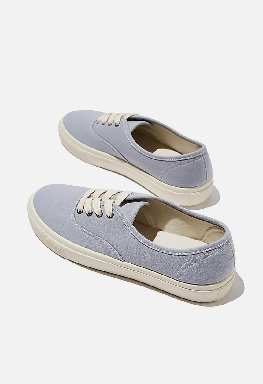 Cotton On - Jamie lace up plimsoll - dusty blue