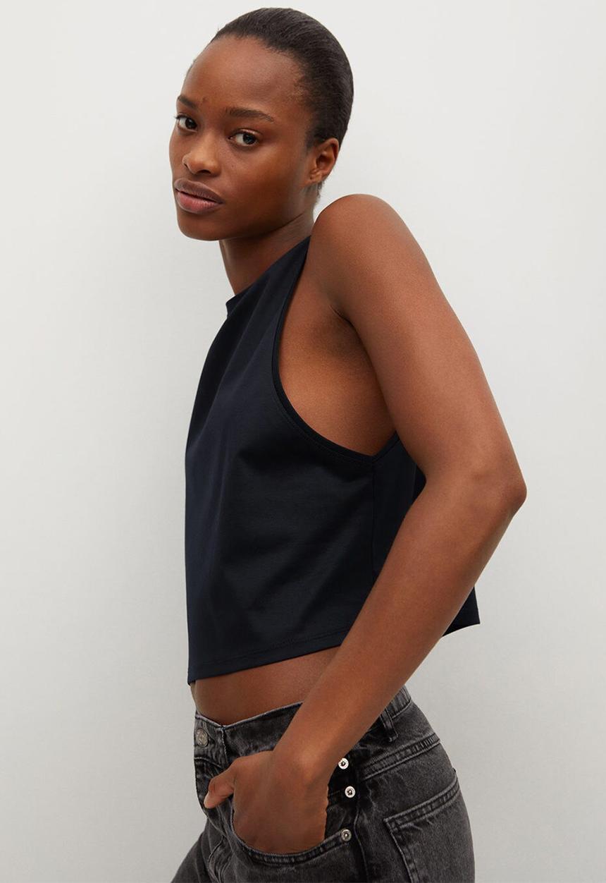 MANGO - T-shirt roma - black