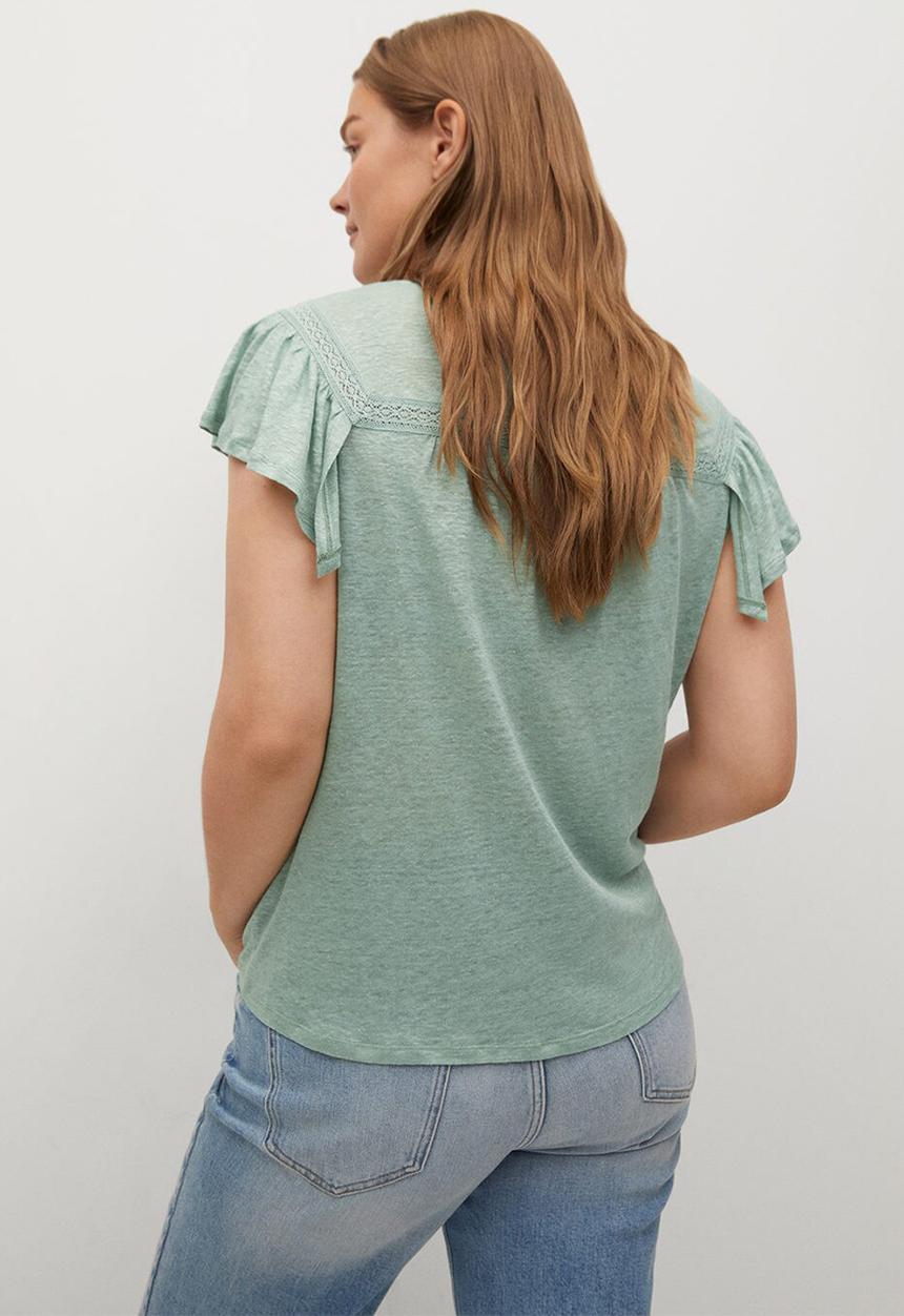 Violeta by Mango - Plus t-shirt garden - aqua