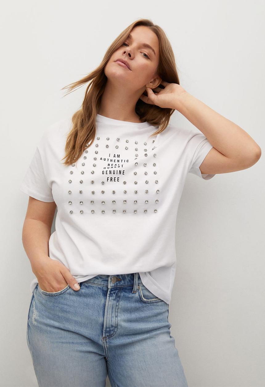 Violeta by Mango - Plus t-shirt stone - white