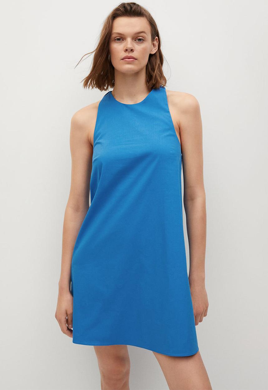 MANGO - Dress vita - medium blue