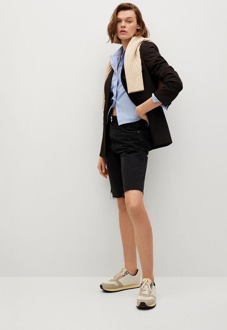 MANGO - Shirt crop - light pastel blue