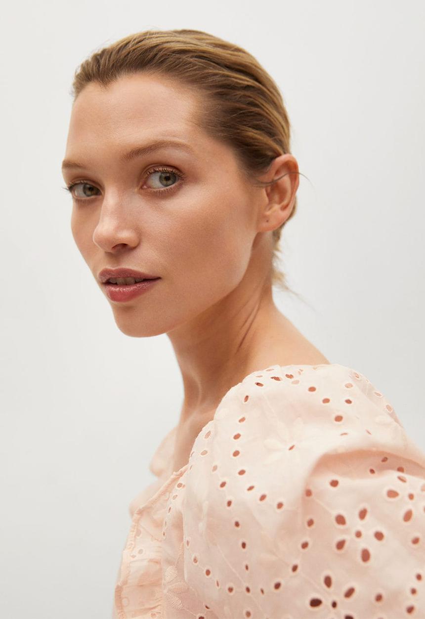 MANGO - Blouse island - light pastel orange