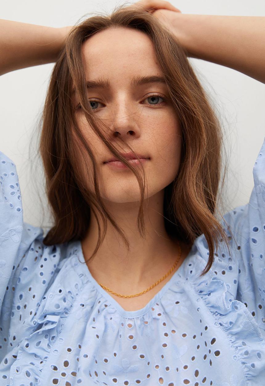 MANGO - Blouse island - medium blue