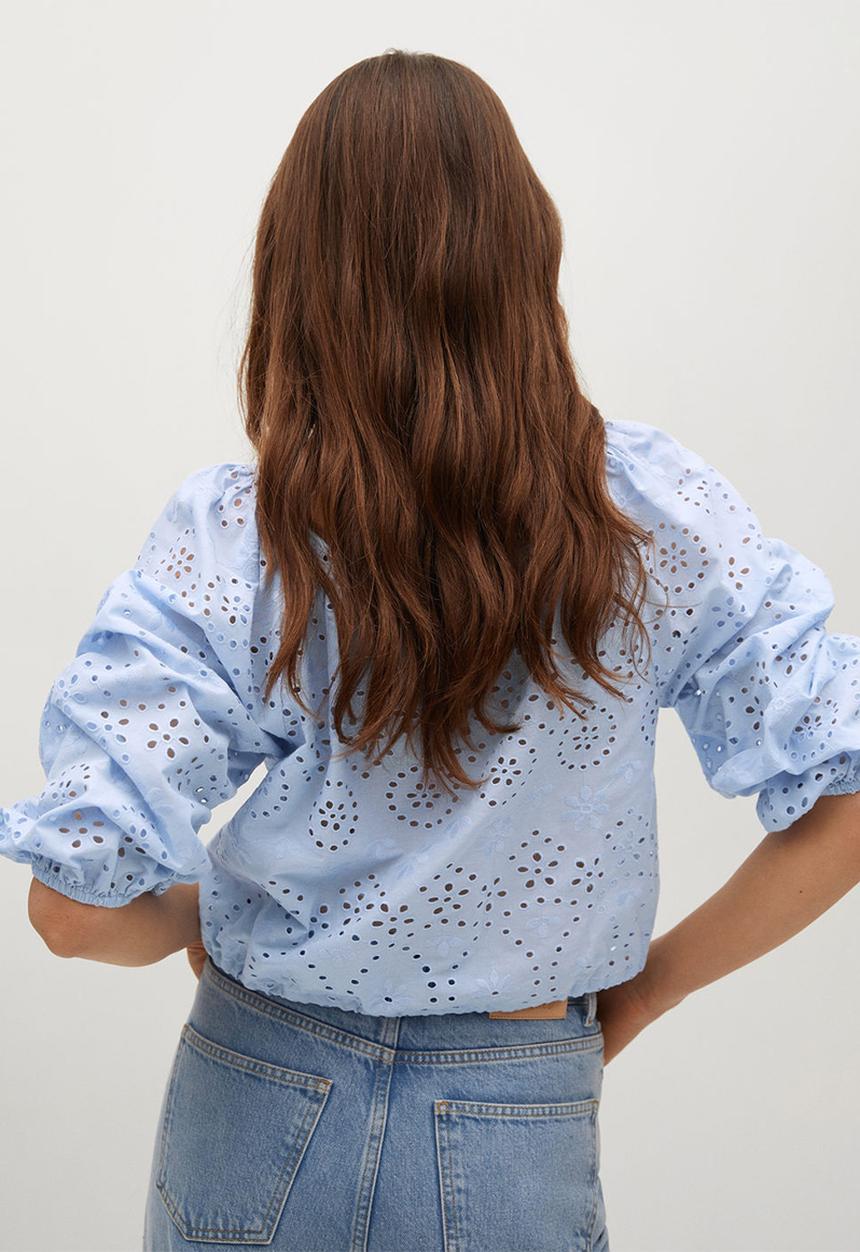 MANGO - Blouse island - medium blue