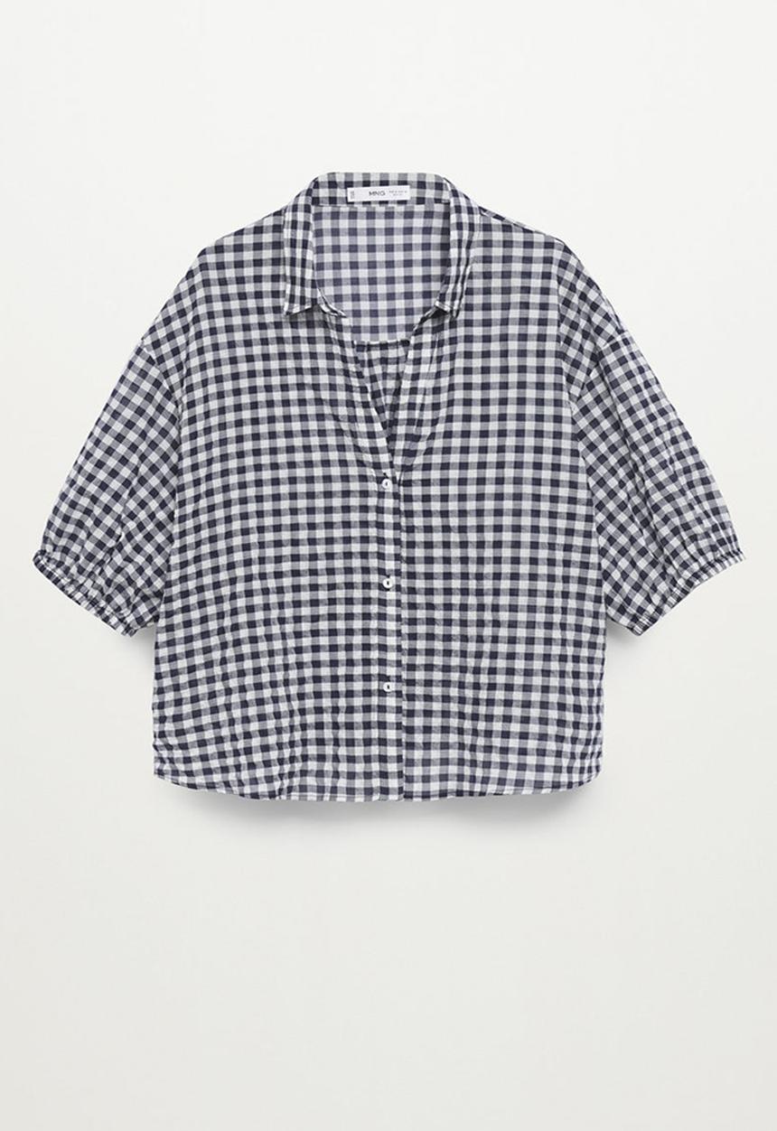 Violeta by Mango - Plus blouse vichy - navy