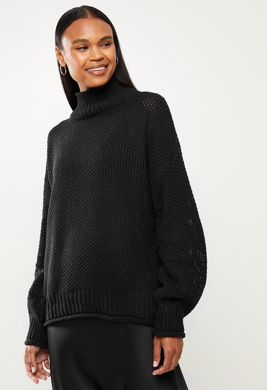 dailyfriday - Funnel neck jumper - black