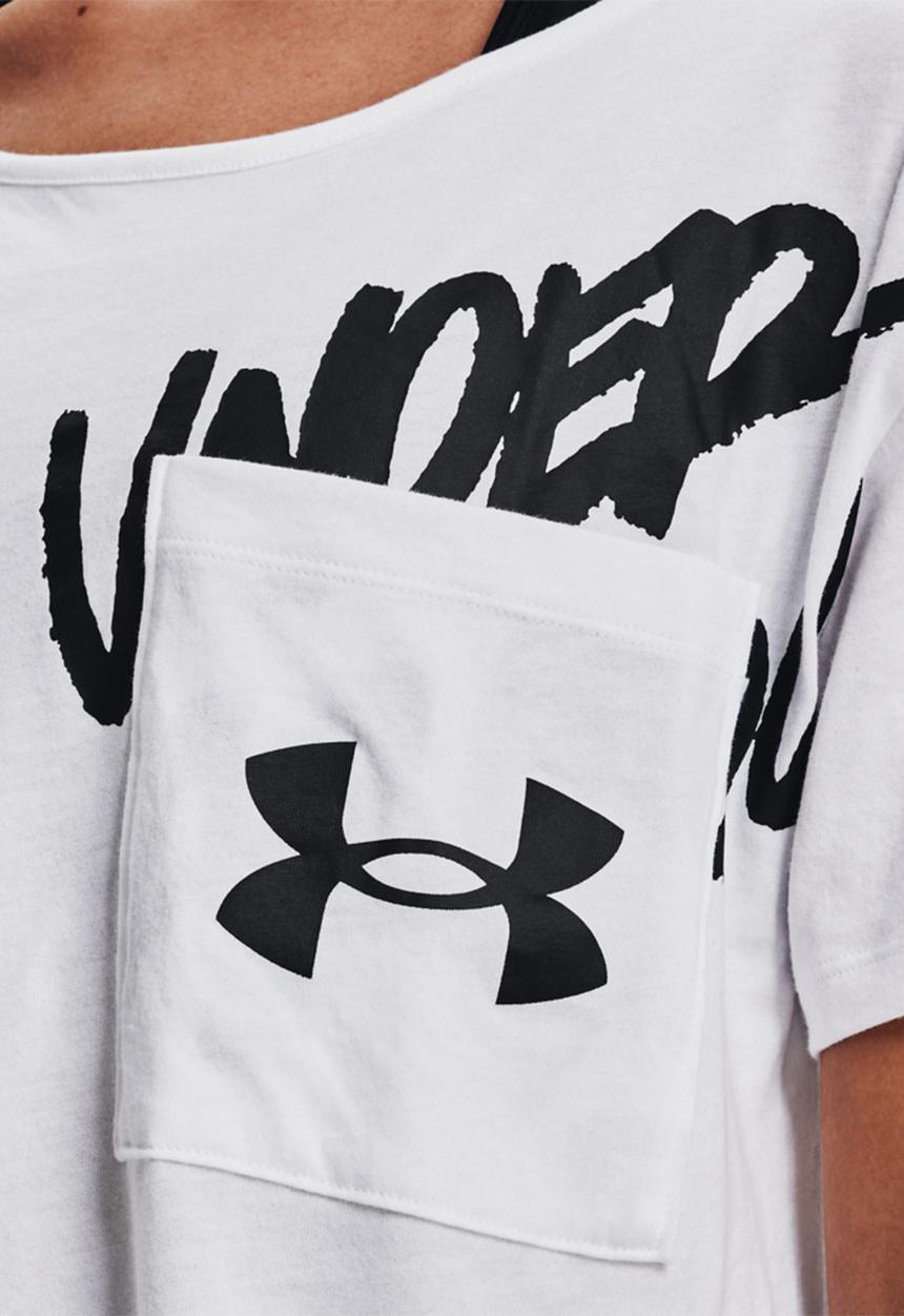 Under Armour - Oversized graphic wm tee - white & black