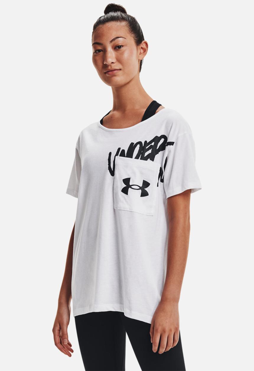 Under Armour - Oversized graphic wm tee - white & black