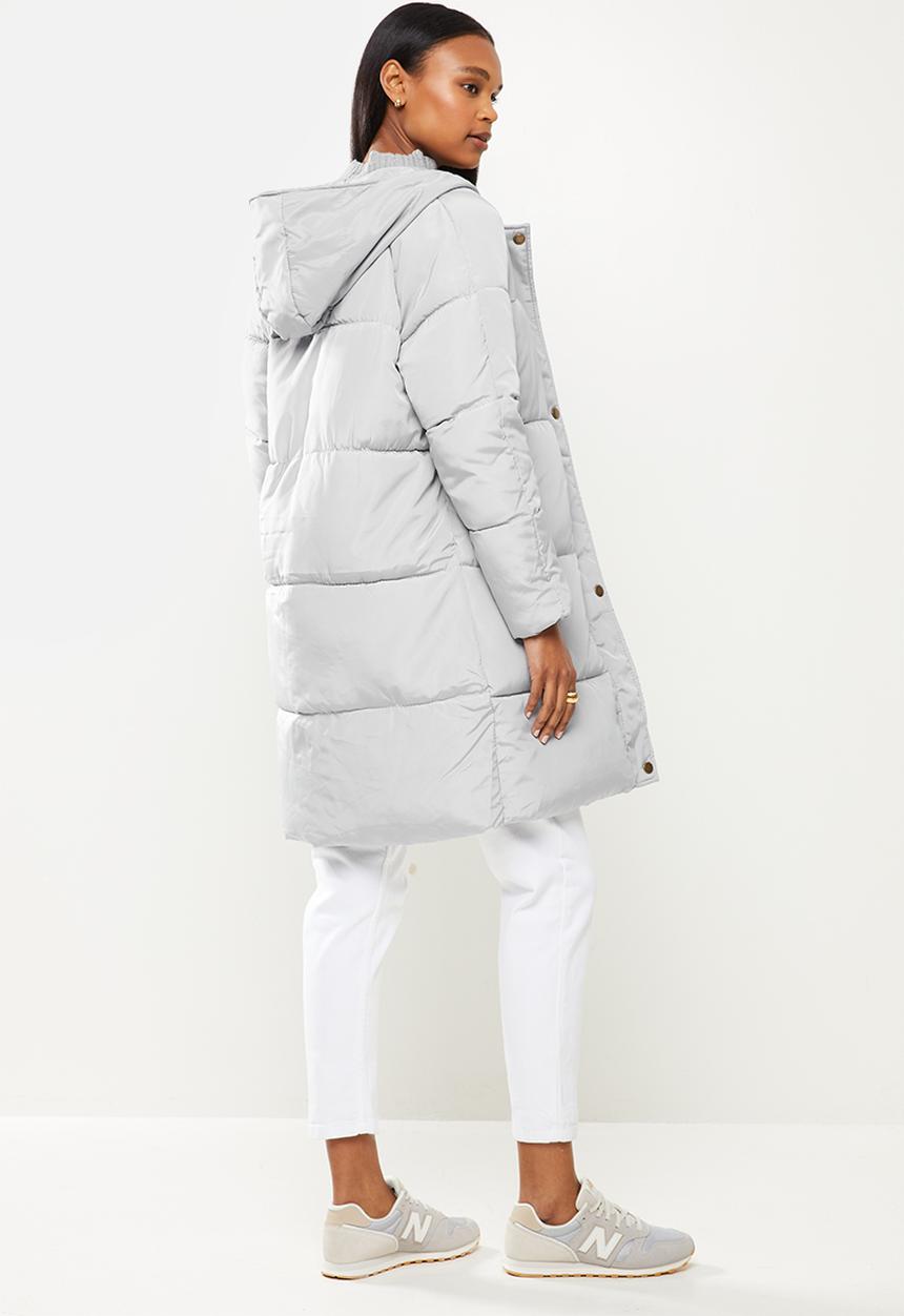 dailyfriday - Hooded midi puffer - grey