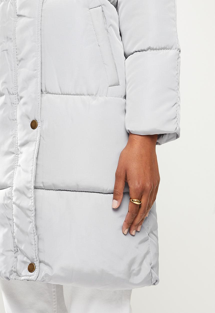 dailyfriday - Hooded midi puffer - grey